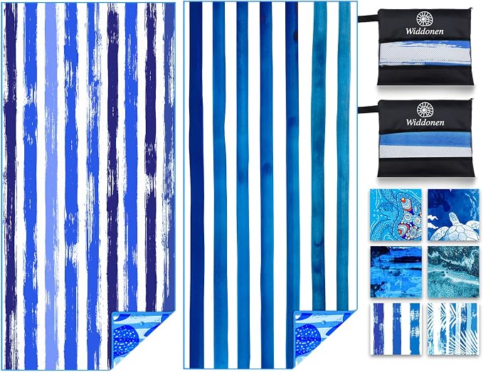 Lightweight Thin Microfiber Beach Towel Sand Free Quick Dry Absorbent Compact by WIDDONEN
