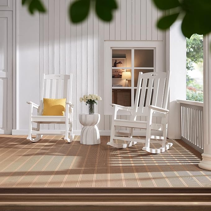 Psilvam Oversized Outdoor Rocking Chair Set of 2, Porch Rocker - Image 7