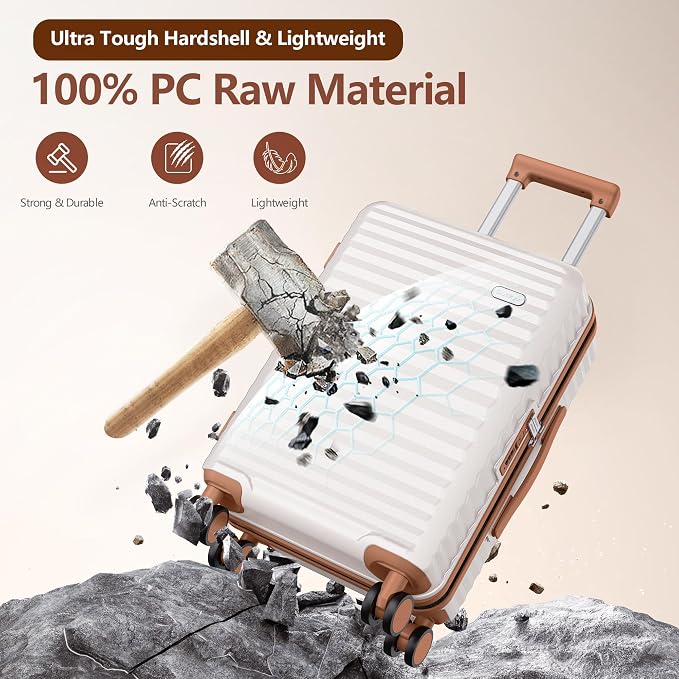SHOWKOO Luggage Sets 3 Piece Hardside Expandable Suitcase - Image 3