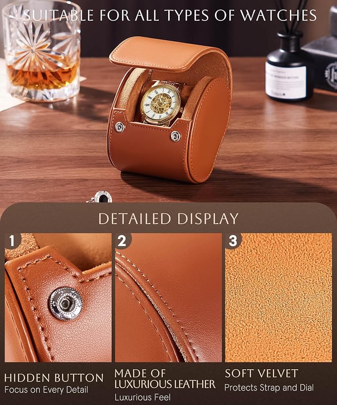 Homde Travel Watch Box Leather: Traveling Case - Image 4