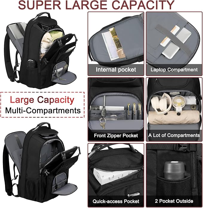 Extra Large Laptop Backpack for Travel, College & Work, TSA Friendly Commuter - Image 3
