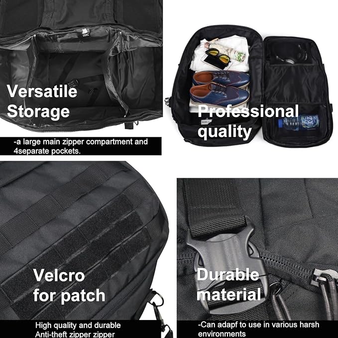 3 In 1 Military Backpack Travel Duffle Bag - Image 5