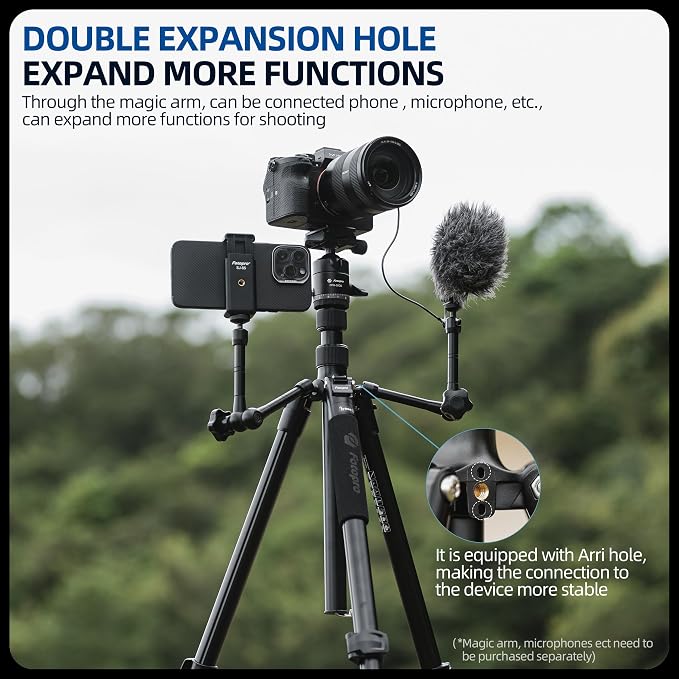 Fotopro 73" Camera Tripod, Aluminum Compact Travel Tripod and Monopod - Image 7