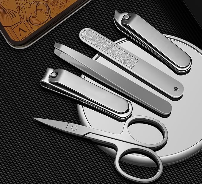 Konovo 5-Piece Nail Clippers Set，Stainless Steel Manicure Kit, Nail Grooming - Image 6