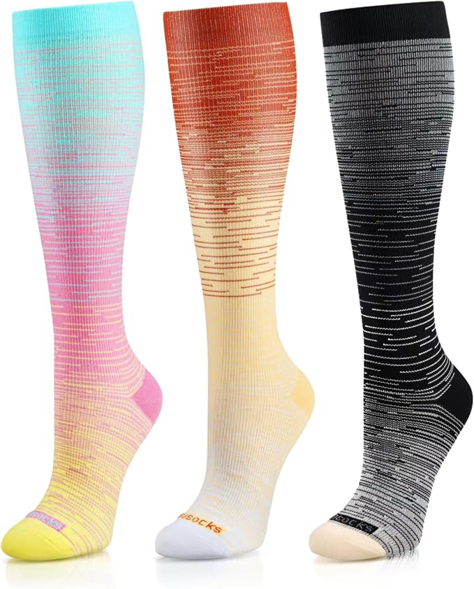 Medical Compression Socks for Women and Men 3 Pairs 20-30 mmHg Knee High by UUSOCKS