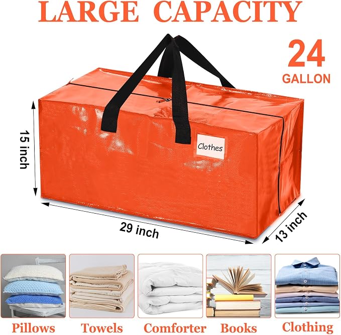 4 Pcs 24 Gallon Large Moving Bags - Image 2