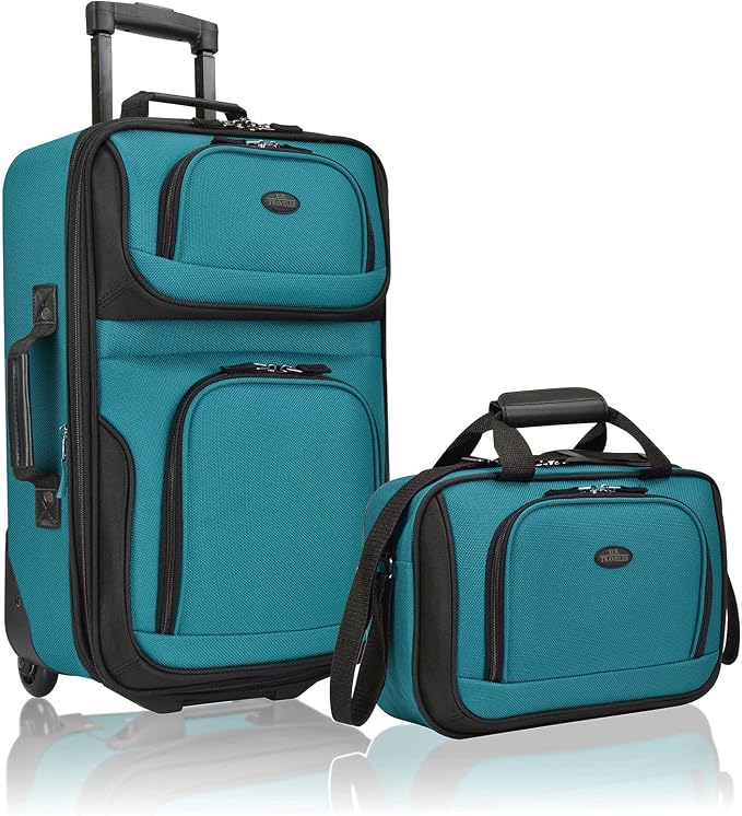 U.S. Traveler Rio Fabric Expandable Carry-on Luggage, Rolling Suitcase by Unknown