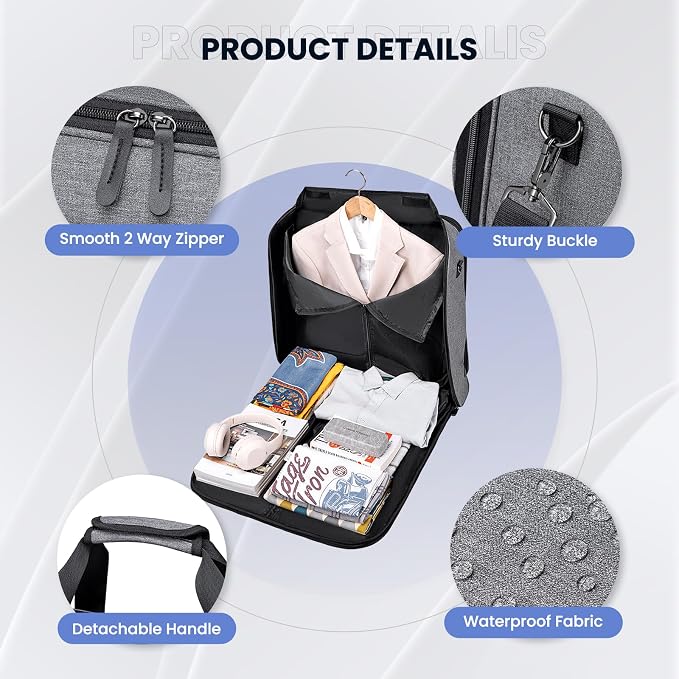 Garment Bags for Travel, Double Layered Carry on Garment Bag - Image 5