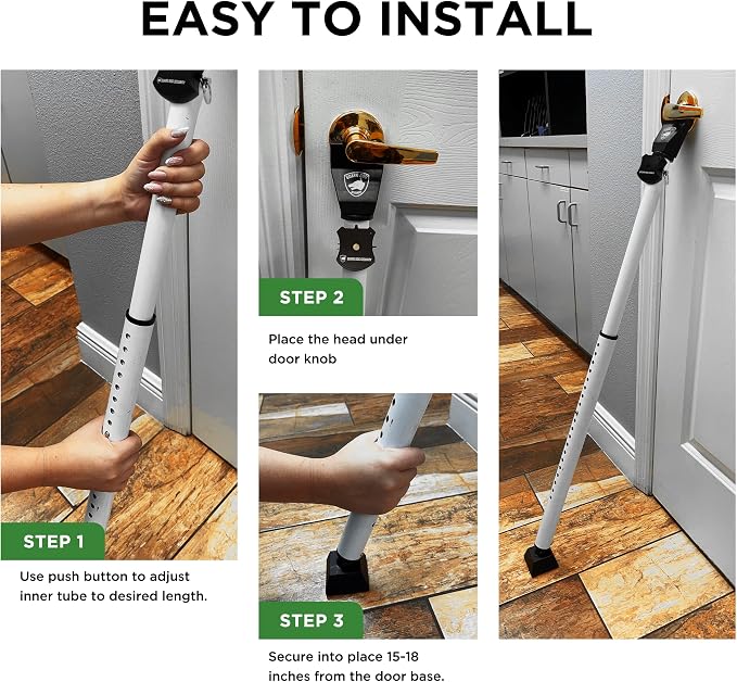 Guard Dog Security Adjustable Sliding Door Security Bar, Door Jammer 2-in-1 - Image 4