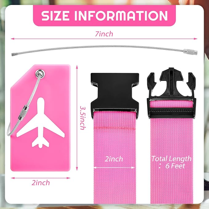 Weewooday 8 Pcs Luggage Straps Suitcase Tags Set - Image 2