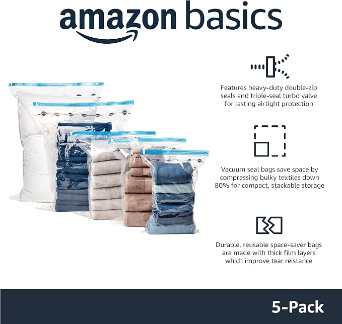 Amazon Basics Vacuum Compression Zipper Storage Bags - Image 2