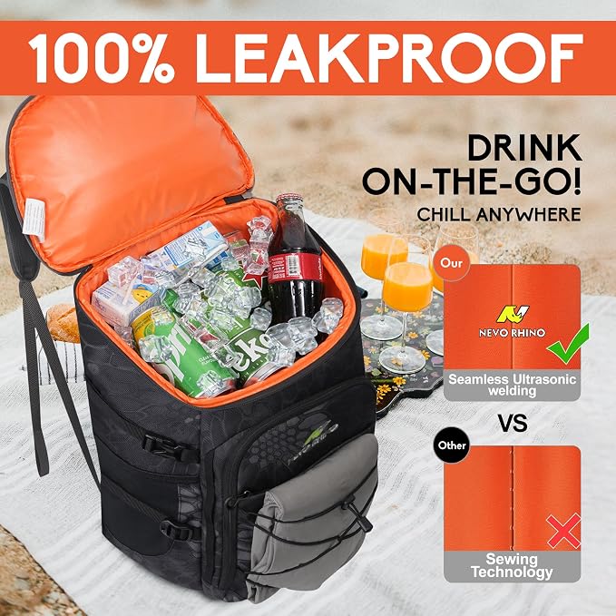 N NEVO RHINO Backpack Coolers Insulated Leak Proof 36/54 Cans, Portable - Image 3