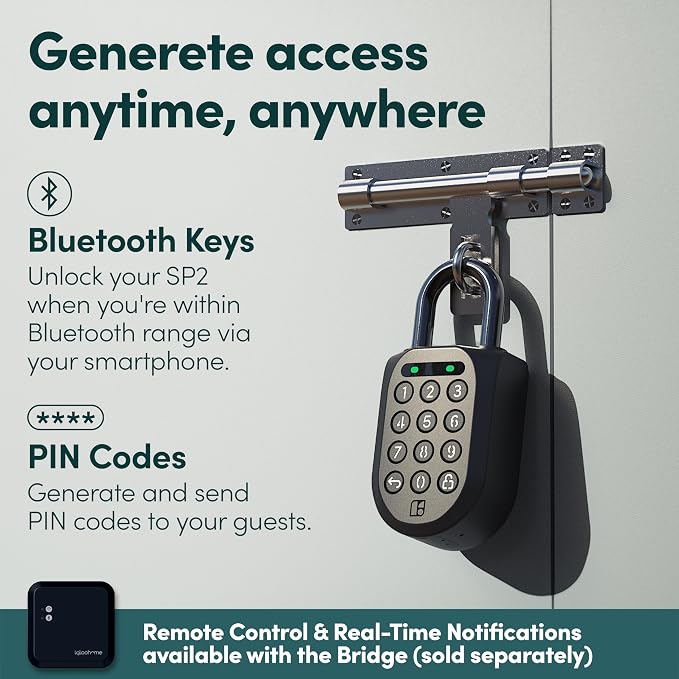 igloohome New Smart Padlock 2 2-Pack, The Toughest Smart Padlock – Generate - Image 2
