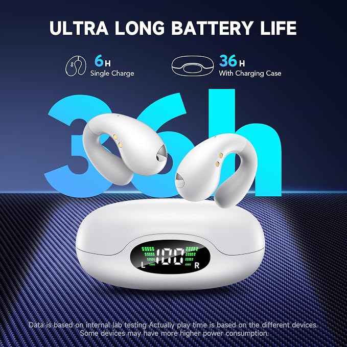 Open Ear Earbuds Wireless Bluetooth 5.3 Earphones, Flexible Clip On Ear buds - Image 7