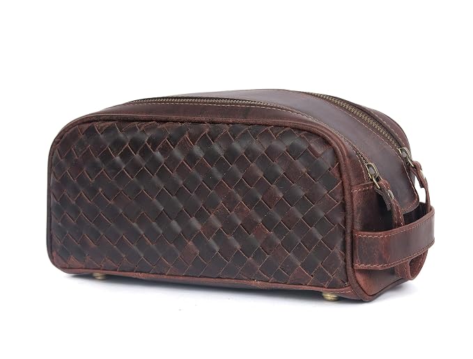 10" Premium Leather Toiletry Travel Pouch by AARONLEATHERGOODS%C2%AE