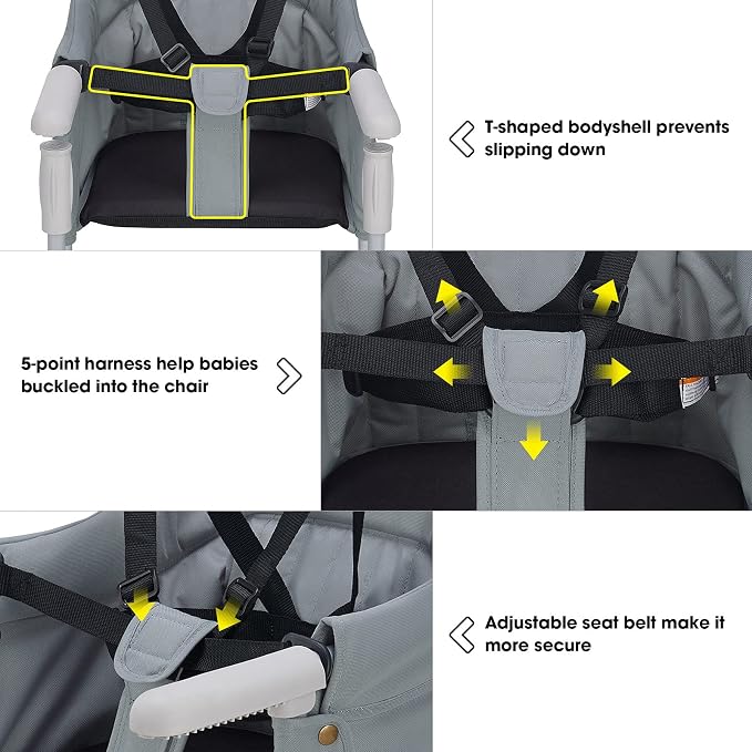 Hook On Chair, VEEYOO Clip On High Chair Folding Fast Table Chair - Image 3