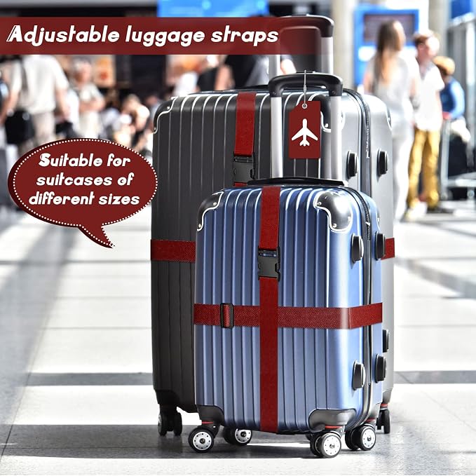 Weewooday 8 Pcs Luggage Straps Suitcase Tags Set - Image 5