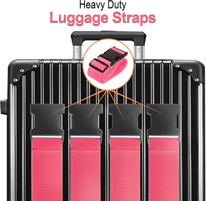 Luggage Straps for Suitcases TSA Approved Travel Belt 4 Pack by Chelmon - Image 3