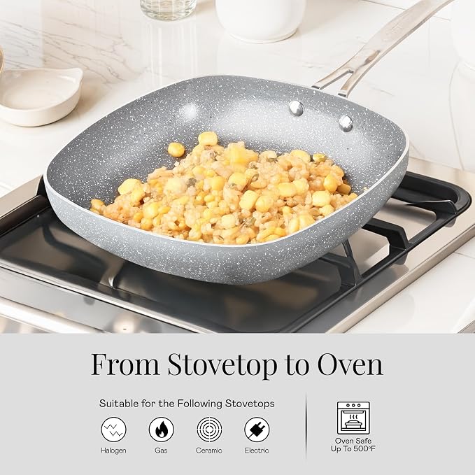 Granitestone 20 Pc Ceramic Cookware Set Nonstick, Complete Pots and Pans Set - Image 7