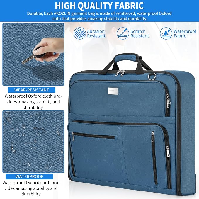 AKOZLIN Travel Luggage Garment Bag Foldable Hanging Suit Bag - Image 6