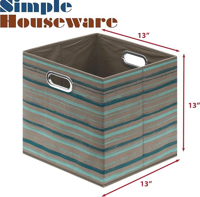 SIMPLE HOUSEWARE 13-Inch Collapsible Fabric Cube Storage Bin - Image 6
