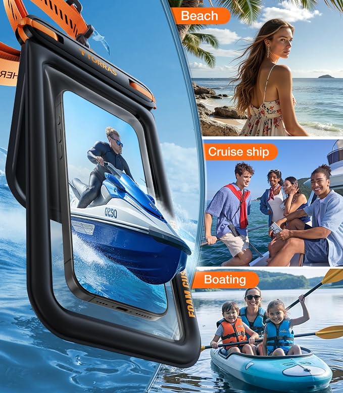 TORRAS IP68 Waterproof Phone Pouch Double Space, Floating Waterproof Phone Case - Image 9