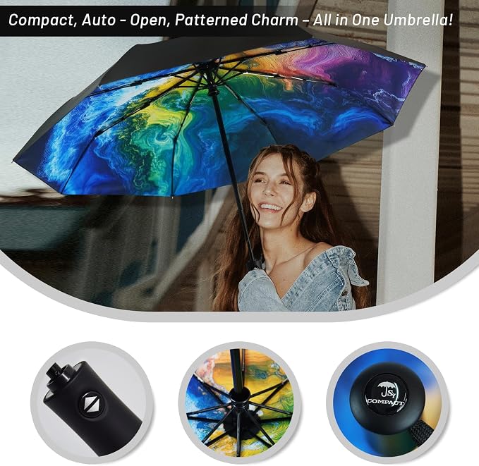 SY COMPACT Travel Umbrella Windproof Automatic Umbrellas Small Compact UV Sun - Image 4