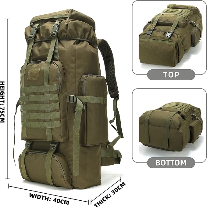 King'sGuard 70L Camping Hiking Backpack Tactical Backpack Military Molle - Image 2