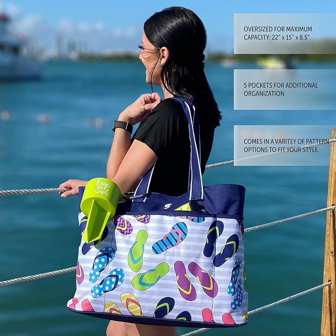 geckobrands Oversized Beach Tote – Large and Stylish Beach Bag - Image 3