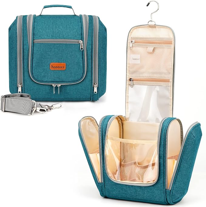 Hanging Travel Toiletry Bag for Women and Men, 6 Organizer Compartments - Image 7
