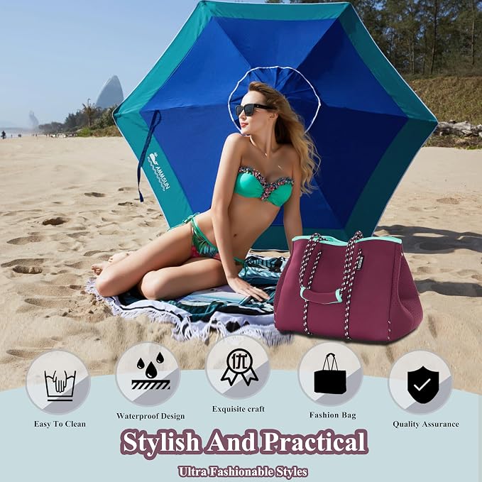 QOGiR Neoprene Multipurpose Beach Bag Tote - Image 4