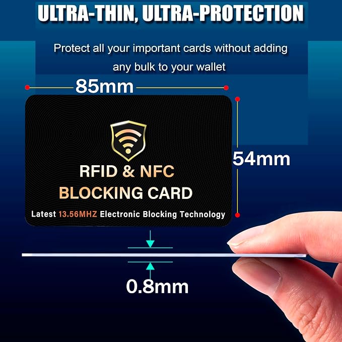 SaiTech IT 5 Pack RFID Blocking Card, One Card Protects Entire Wallet Purse - Image 2