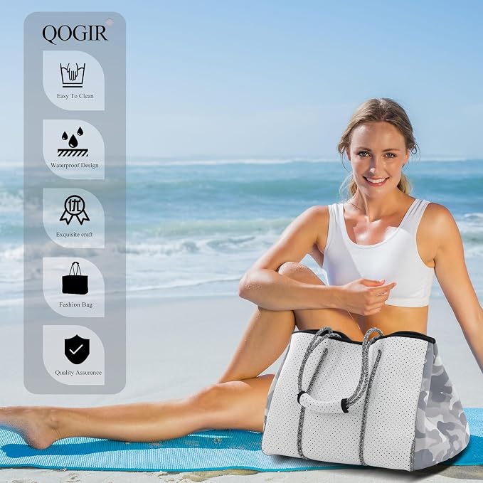 QOGiR Neoprene Multipurpose Beach Bag Tote - Image 2