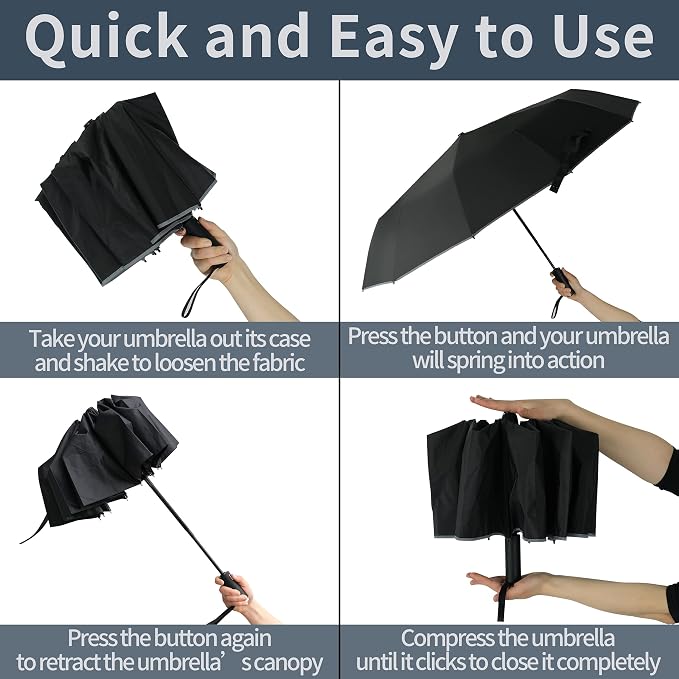 BAODINI Small UV Protection Travel Umbrella Compact - Image 5
