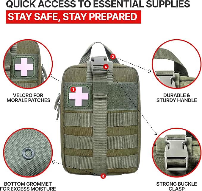 MOLLE Rip Away EMT First Aid IFAK Pouch Medical Empty Bag - Image 3