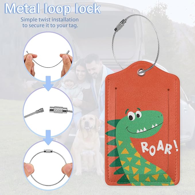 2 Pack Luggage Tags, Leather Suitcase Tags - Image 2