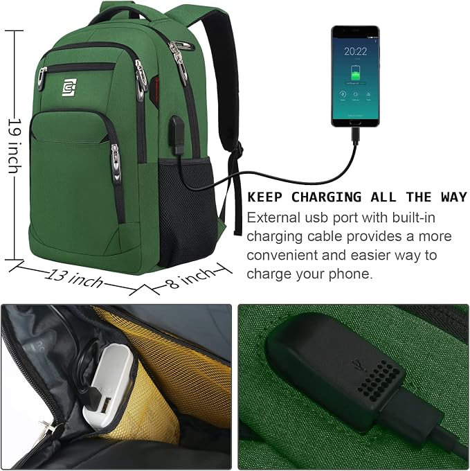 Laptop Backpack, Business Travel Anti Theft Slim Durable Laptops Backpack - Image 3