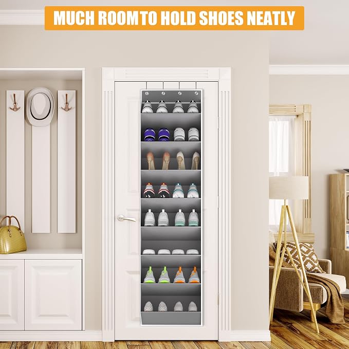 Over The Door Shoe Organizer Storage Fit 16-24 Pairs Hanging Shoe Rack Organiser - Image 3
