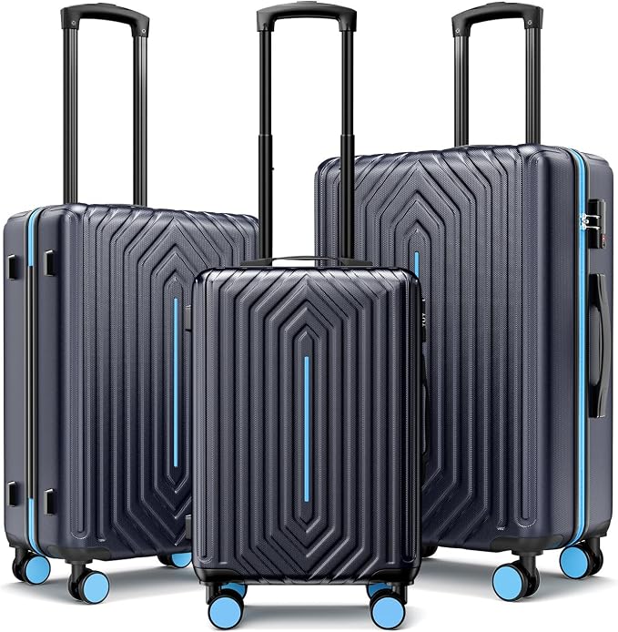 Luggage Sets 3 Piece Hardside Suitcase by SunnyTour