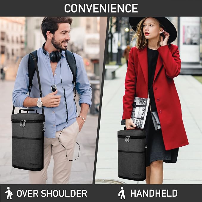 opux 2 Bottle Wine Carrier Tote, Insulated Leakproof Wine Cooler Bag, Wine - Image 6