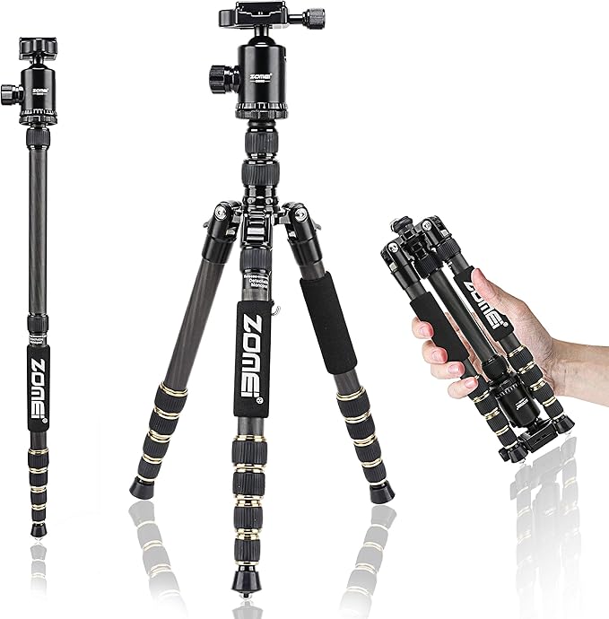 ZOMEI Z669C Carbon Fiber Portable Tripod by BONFOTO