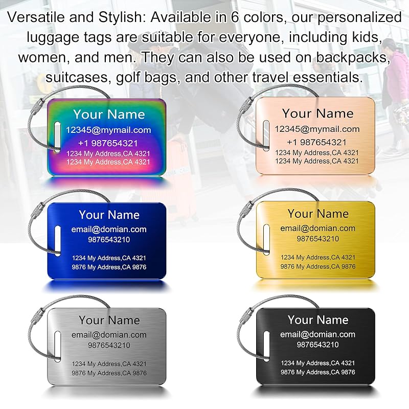 Stainless Steel Personalized Luggage Tags - Image 2