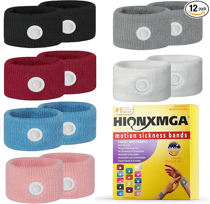 Motion Sickness Bands/Acupressure Nausea Wristband by HIONXMGA