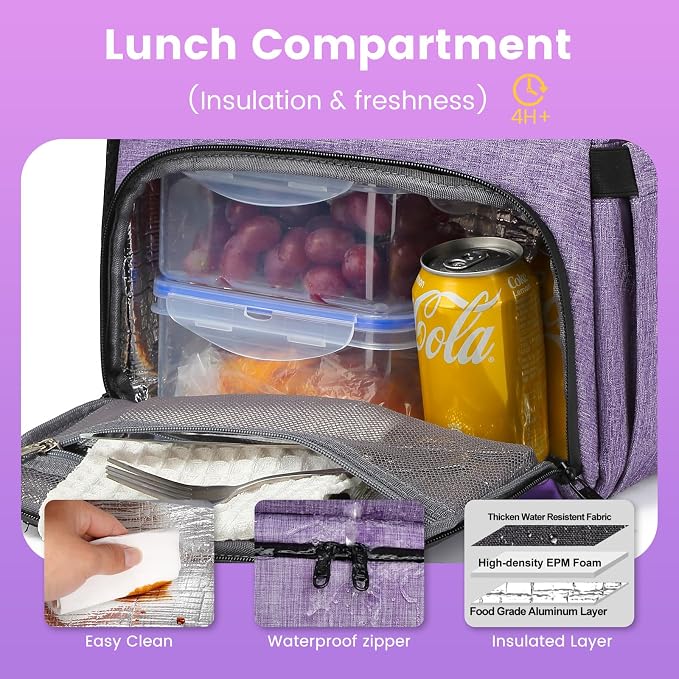 Lunch Backpack, Insulated Cooler Backpack Lunch Box - Image 4