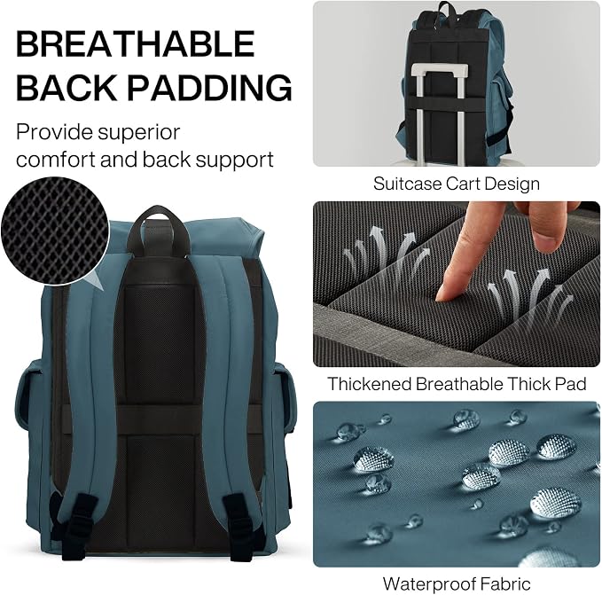 mixi Travel Laptop Backpack for Women & Men Carry On Backpack fits 16'' Laptop - Image 5