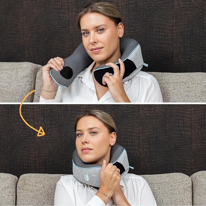 Travel Pillow - Airplane Neck Pillow - 100% Pure Memory Foam Flight Pillow - Image 10