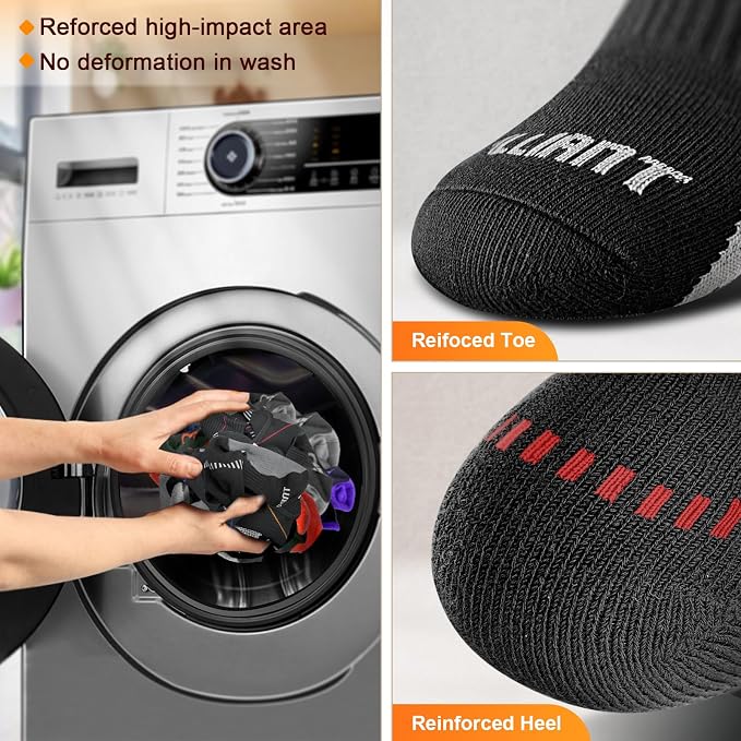 BULLIANT Compression Socks for Men 6Pairs, Athletic Crew Socks Cushioned For - Image 9