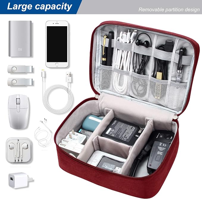 Electronics Organizer Travel Universal Cable Organizer Bag Waterproof - Image 2