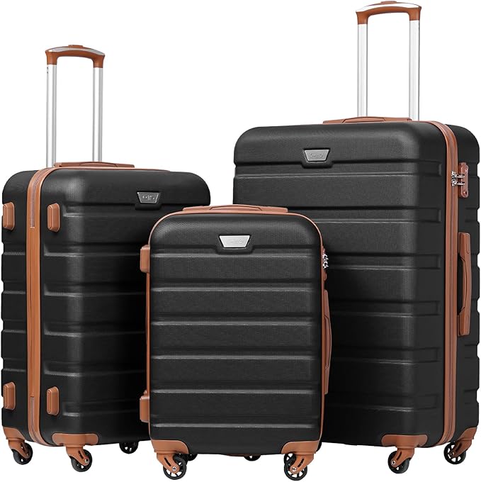Coolife Luggage 3 Piece Set Suitcase Spinner Hardshell Lightweight TSA Lock by COOLIFE