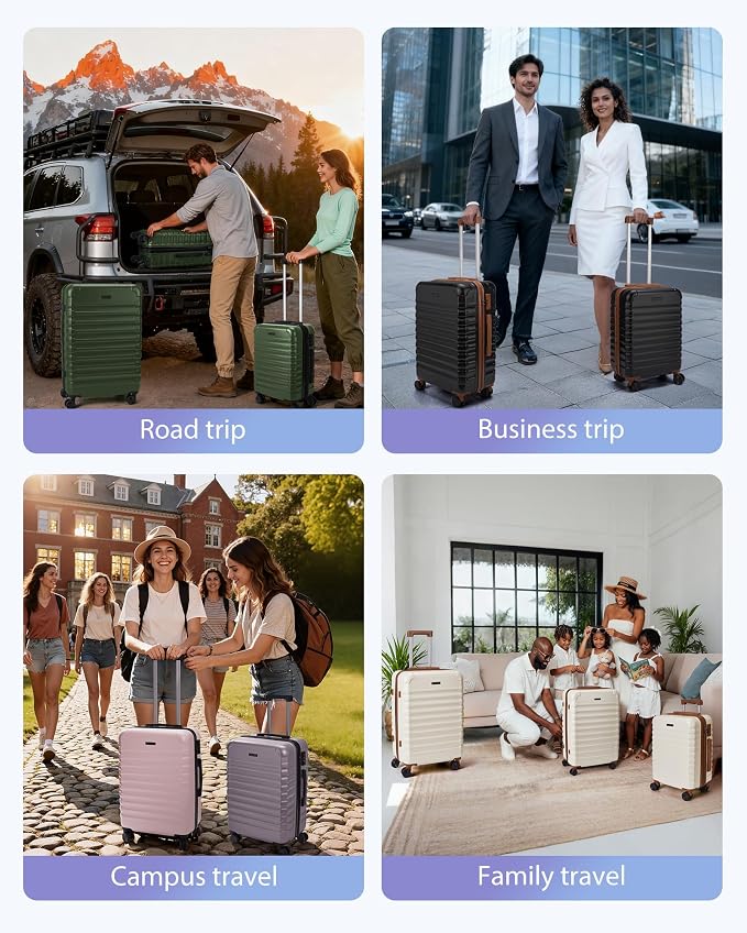 LIGHT FLIGHT Luggage Sets, 3 Piece Durable Suitcase Set - Image 8